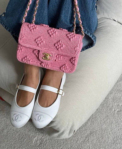 Балетки Chanel женский вельвет белый 132190-3