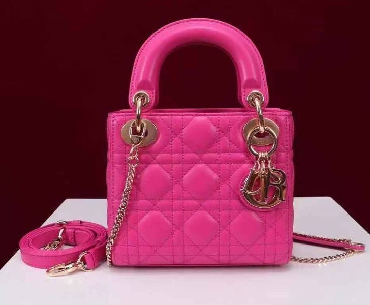 Сумка Christian Dior Lady женский кожа бордовый 192114