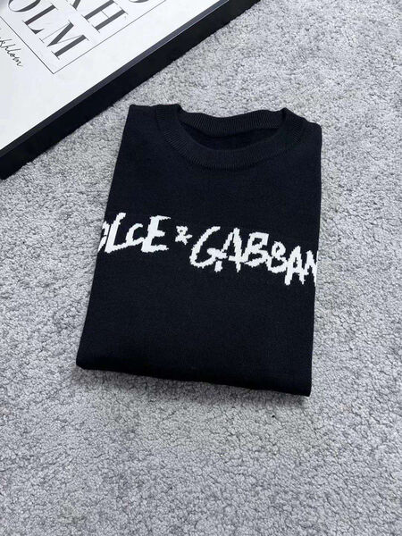 Мужской свитер Dolce&Gabbana мужской вязаная ткань черный 126780-6