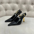 Туфли Saint Laurent женский кожа черный 133993-2