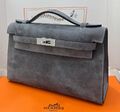 Сумка Hermèskelly Pochette женский замша графитовый 155749-1