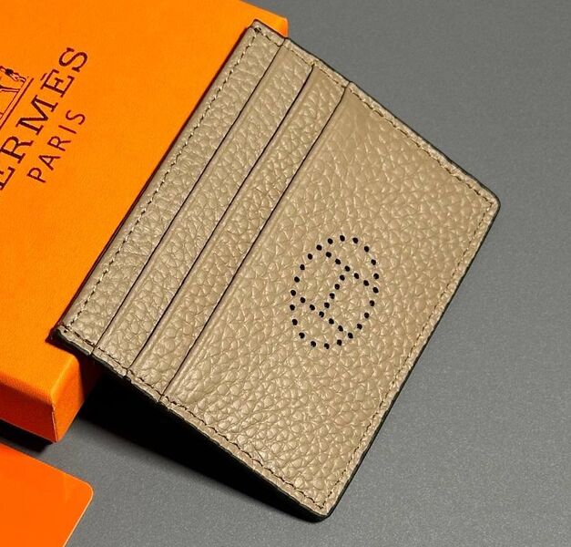 Картхолдер Hermès мужской кожа бежевый 154034