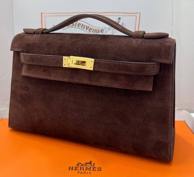 Сумка Hermèskelly Pochette женский замша 155742