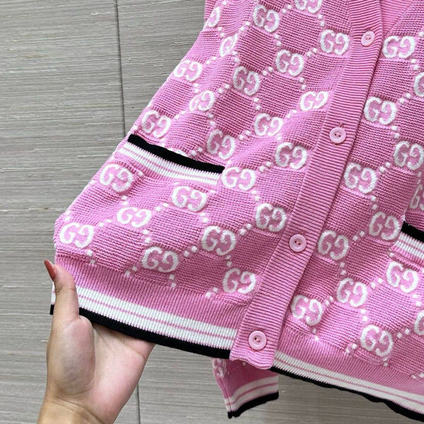 Кардиган Gucci женский вязаная ткань розовый 173788-3