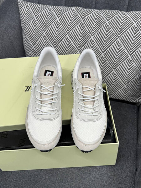 Мужские кроссовки Zegna мужской текстиль белый 192089-2