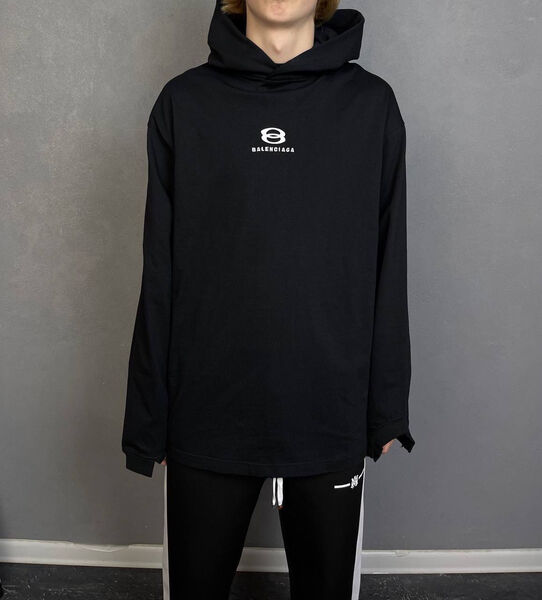 Мужское худи Balenciaga мужской черный 136882-3