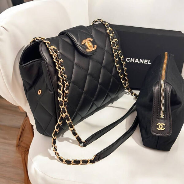 Сумка Chanel женский кожа черный 159482-2