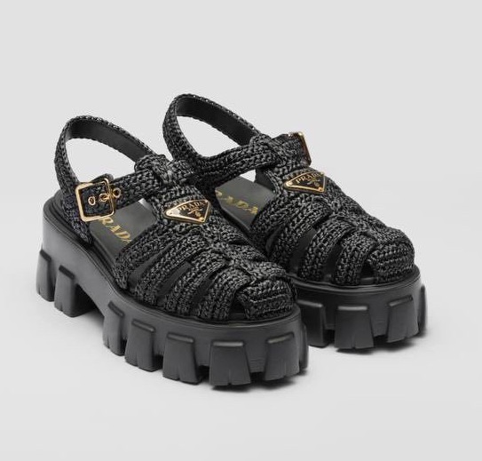 Сандалии Prada женский кожа черный 116688