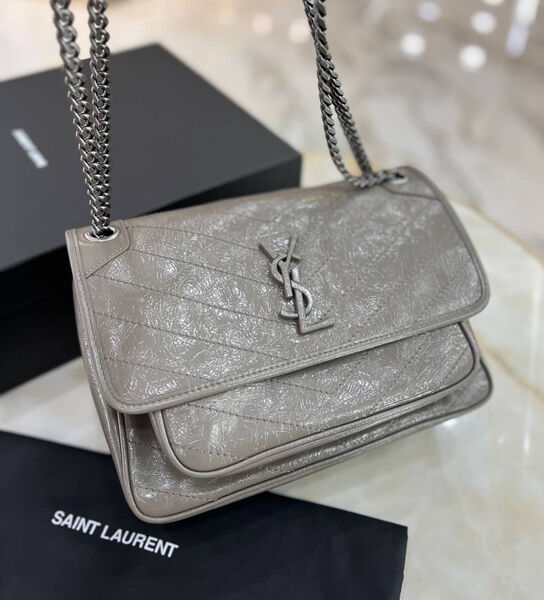 Сумка Saint Laurent Niki Medium женский кожа графитовый 160386-2
