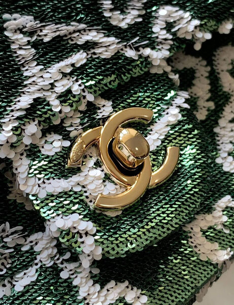 Сумка Chanel женский твид болотный 189942-4