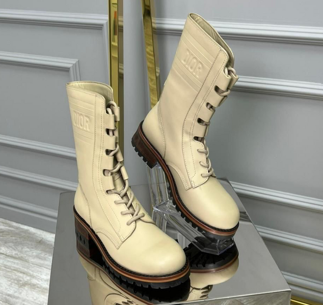 Ботинки Christian Dior женский кожа бежевый 92399