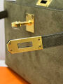 Сумка Hermèskelly Pochette женский замша болотный 155751-7