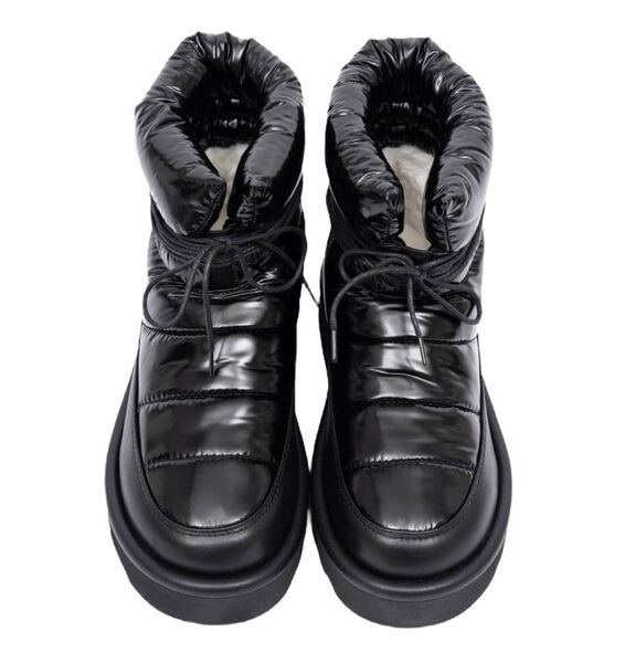 Угги Ugg Classic Mini Blow женский кожа черный 163480