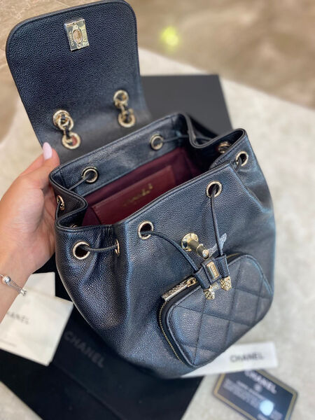 Рюкзак Chanel женский кожа черный 97015-2