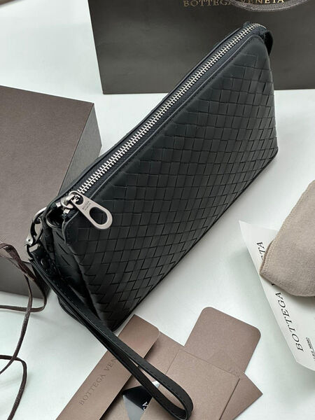 Мужской кошелек Bottega Veneta мужской кожа черный 111455-3