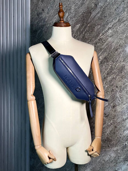 Мужская сумка слинг Loewe мужской кожа синий 168899-2