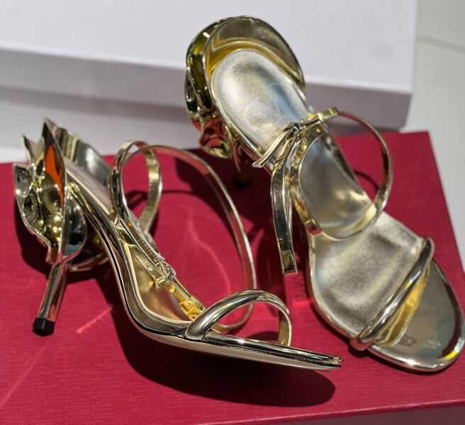 Босоножки Valentino женский кожа бронзовый 138776