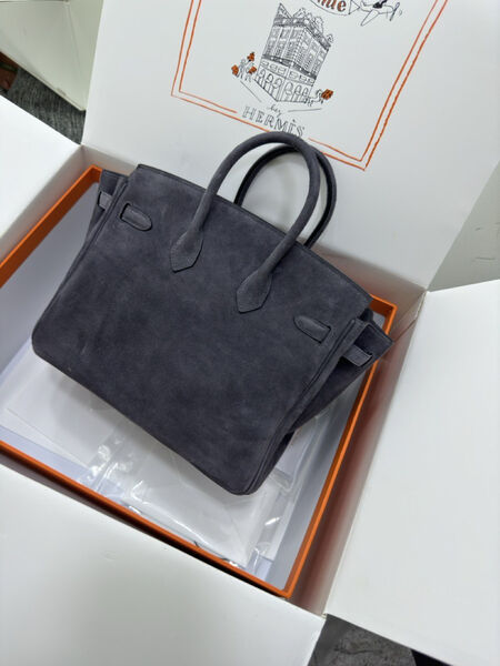 Сумка Hermès Birkin 25 женский замша графитовый 155731-5