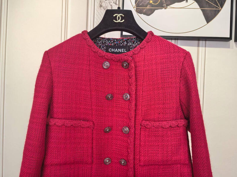 Пиджак Chanel женский вязаная ткань бордовый 171332-3