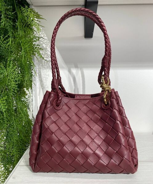 Сумка Bottega Veneta женский кожа бордовый 188066