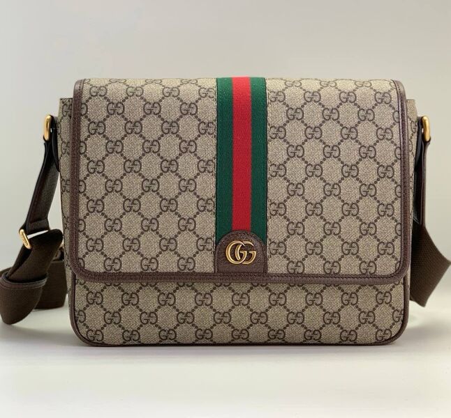 Мужская сумка мессенджер Gucci мужской канва бежевый 147907
