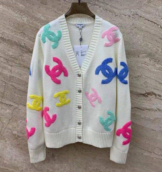 Кардиган Chanel женский вязаная ткань белый 142834