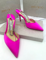 Босоножки Jimmy Choo женский сатин бордовый 12392-4