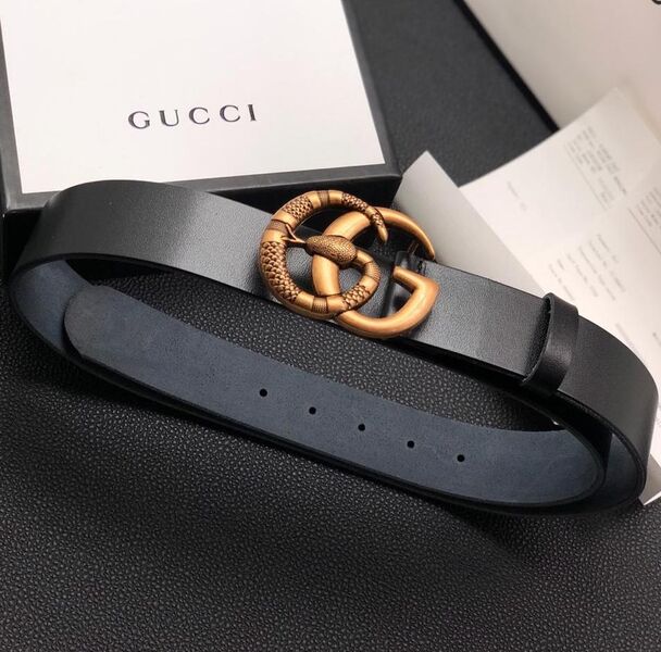 Мужской ремень Gucci мужской кожа черный 52366