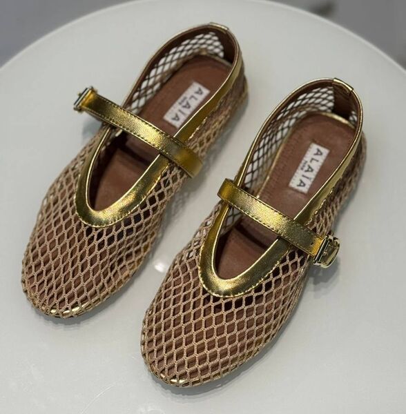 Балетки Alaïa женский кожа бронзовый 189487