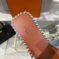 Шлепки Hermès женский кожа бирюзовый 89652-6