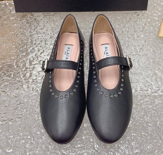 Балетки Alaïa женский кожа черный 138393