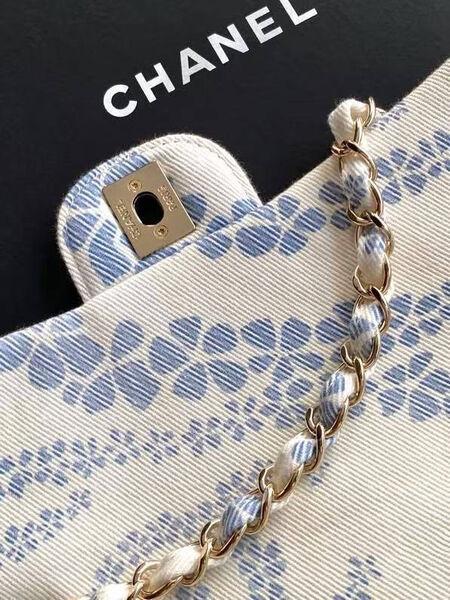 Сумка Chanel женский текстиль белый 192439-6