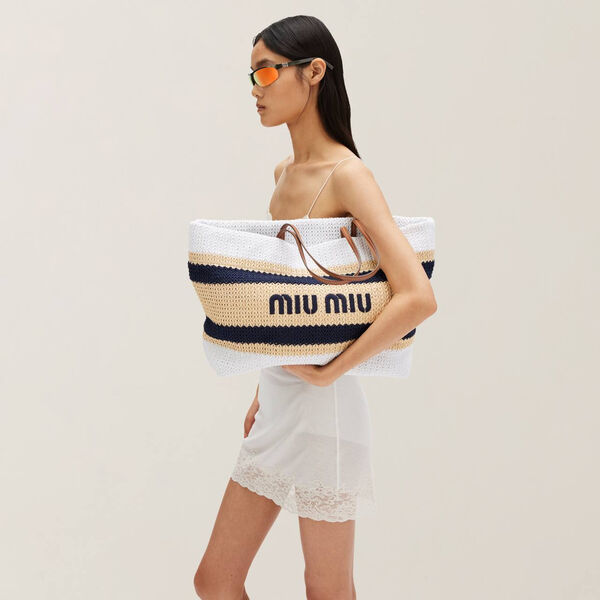 Сумка Miu Miu женский вязаная ткань белый 189038-5