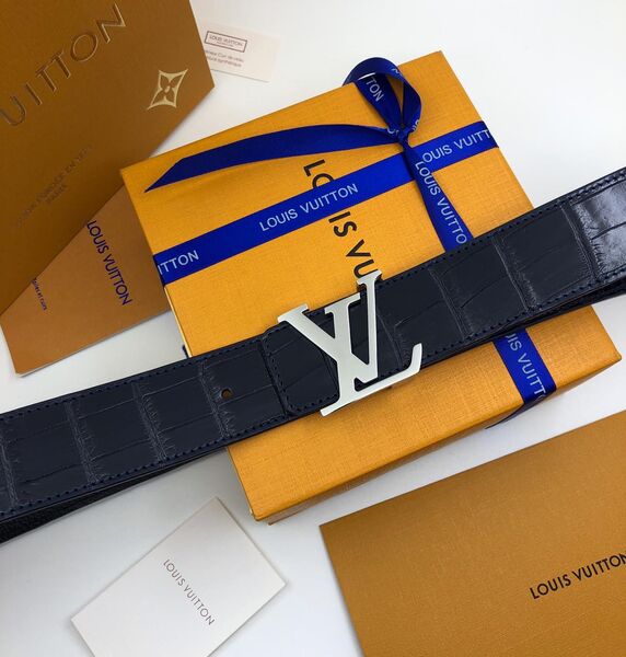 Ремень мужской Louis Vuitton мужской кожа синий 63744
