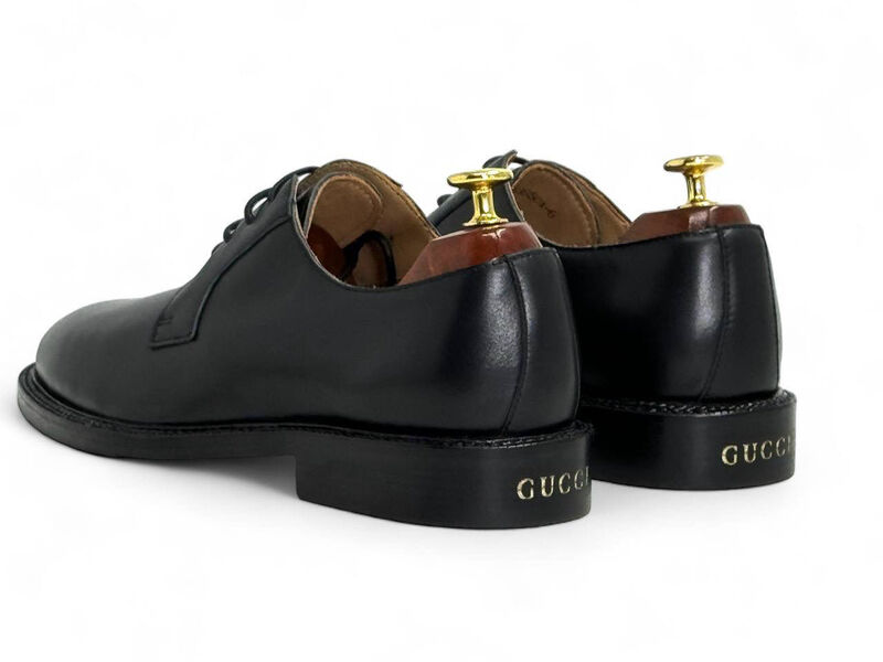 Мужские туфли Gucci мужской кожа черный 161612-5