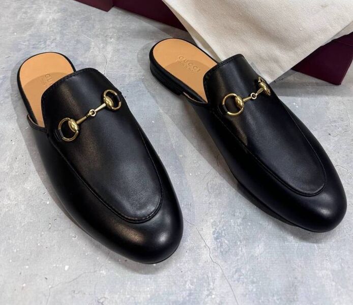 Сабо Gucci женский кожа черный 188017