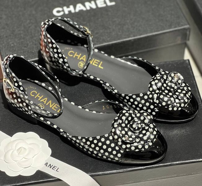 Балетки Chanel женский кожа черный 147782