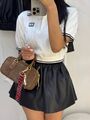 Юбка Miu Miu женский кожа черный 195693-3