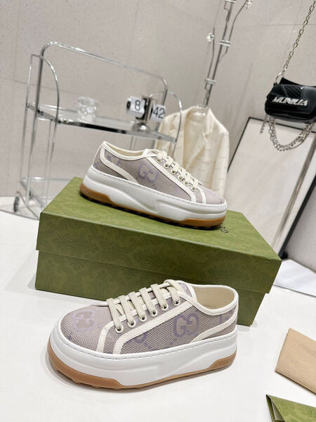 Кеды Gucci женский текстиль фиолетовый 114654-3