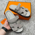 Мужские шлепки Hermès мужской замша графитовый 115595-5