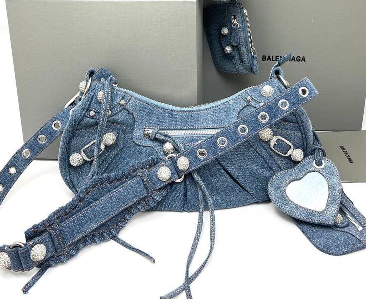 Сумка Balenciaga женский джинса бирюзовый 143030