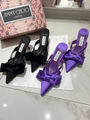 Шлепки Jimmy Choo женский сатин фиолетовый 107374-3