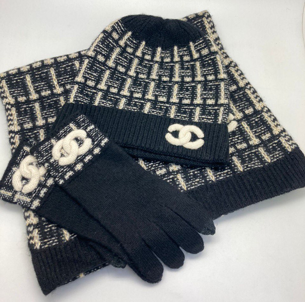 Комплект Chanel женский вязаная ткань черный 95438