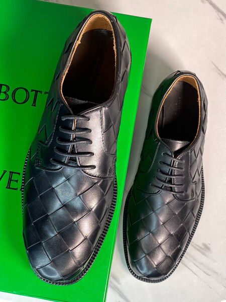 Мужские туфли Bottega Veneta мужской кожа черный 161430-3