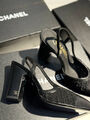 Туфли Chanel женский кожа черный 188706-4
