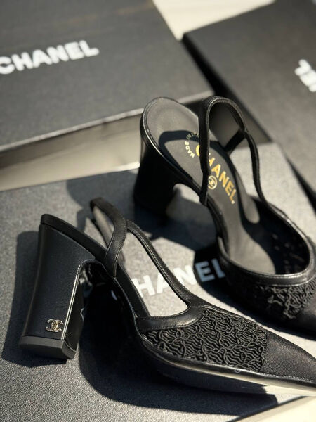 Туфли Chanel женский кожа черный 188706-4