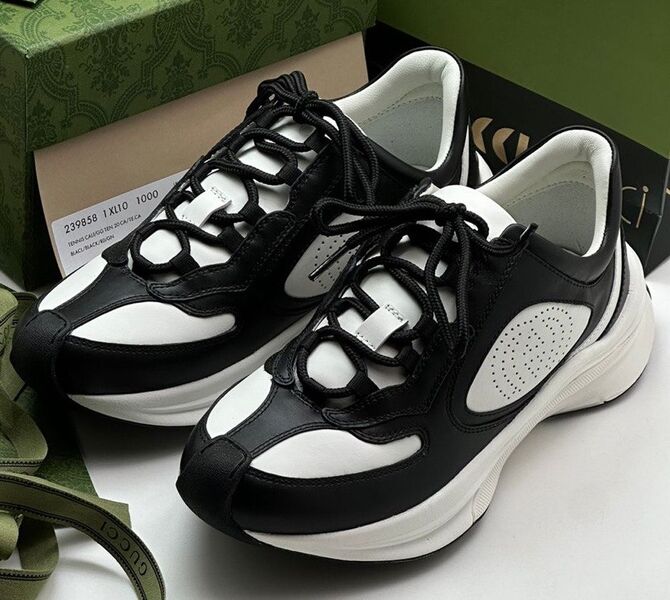 Кроссовки Gucci женский кожа черный 122676