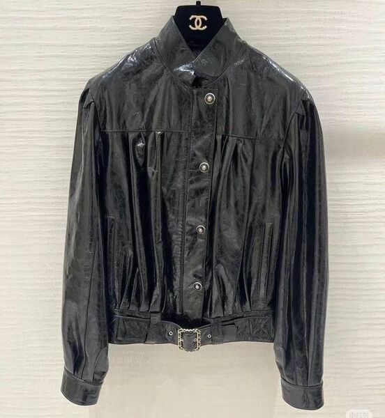 Куртка Chanel женский кожа черный 157404