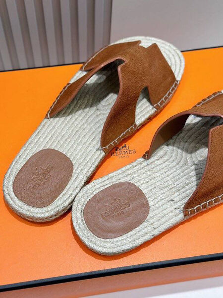 Мужские шлепки Hermès мужской замша 153420-7
