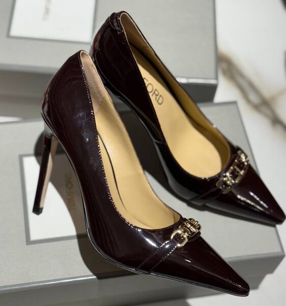 Туфли Tom Ford женский кожа бордовый 159497
